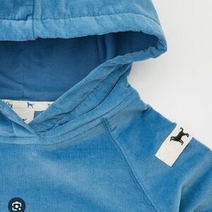 Black Dog stretch corduroy Hoodie Yellow Drawstrings Deep Seafarer Medium NWT